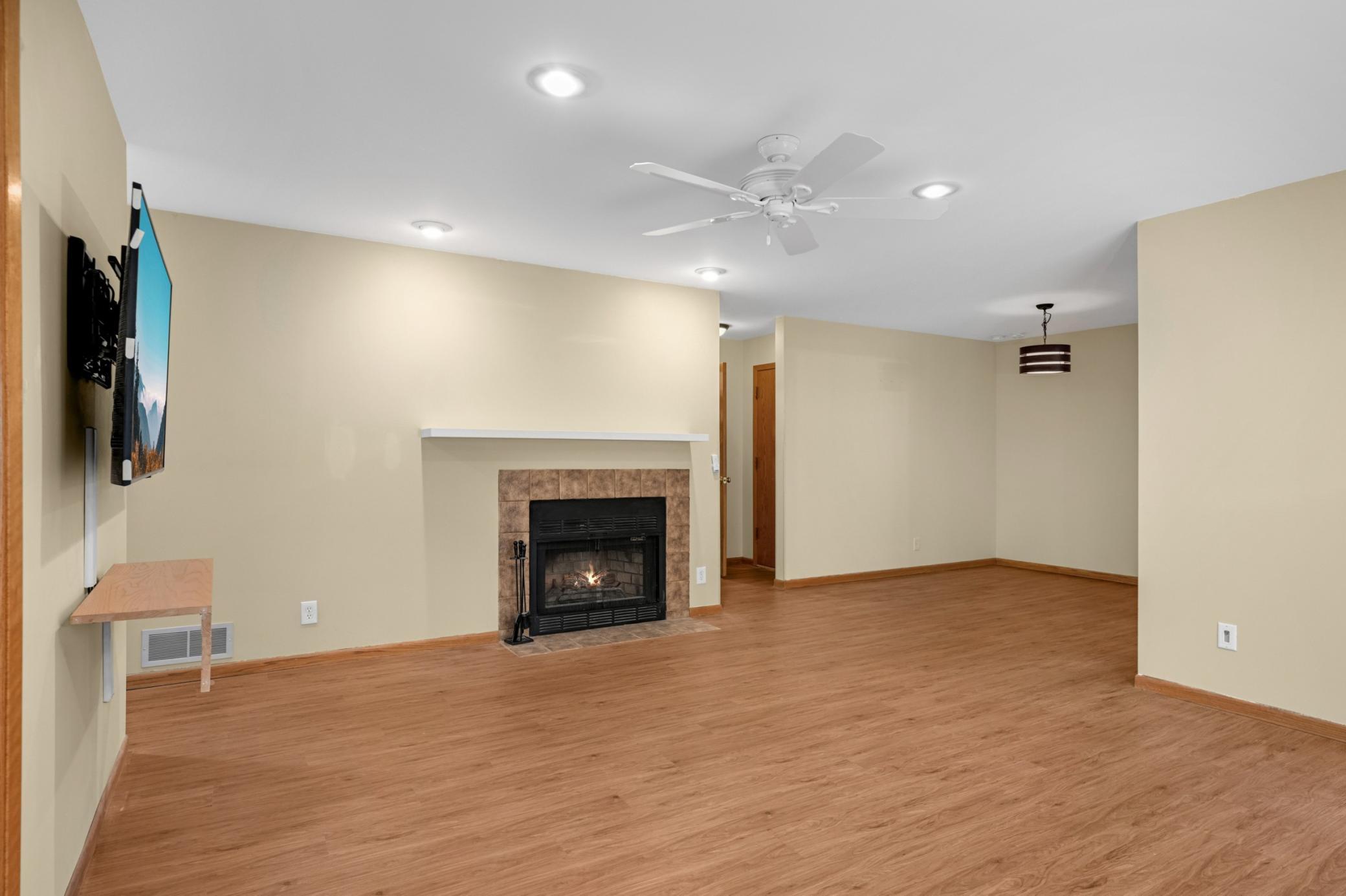 Gas fireplace for cozy evenings. Newer floor in Dining room and living room