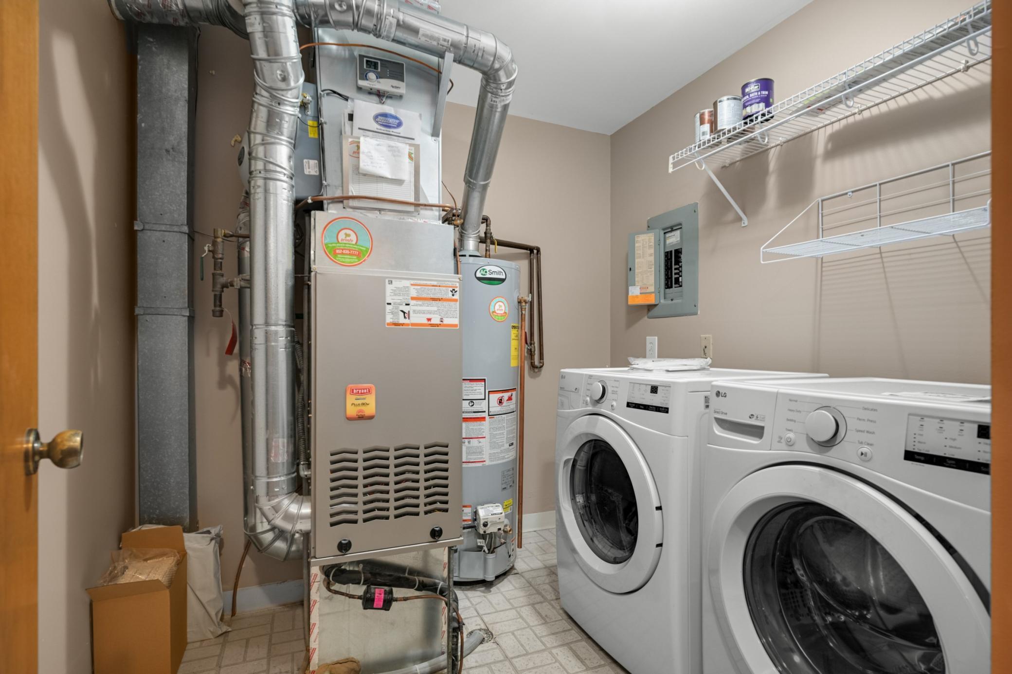 Central air/furnace and water heater new in 2016. Washer & Dryer new approx. 4 years ago