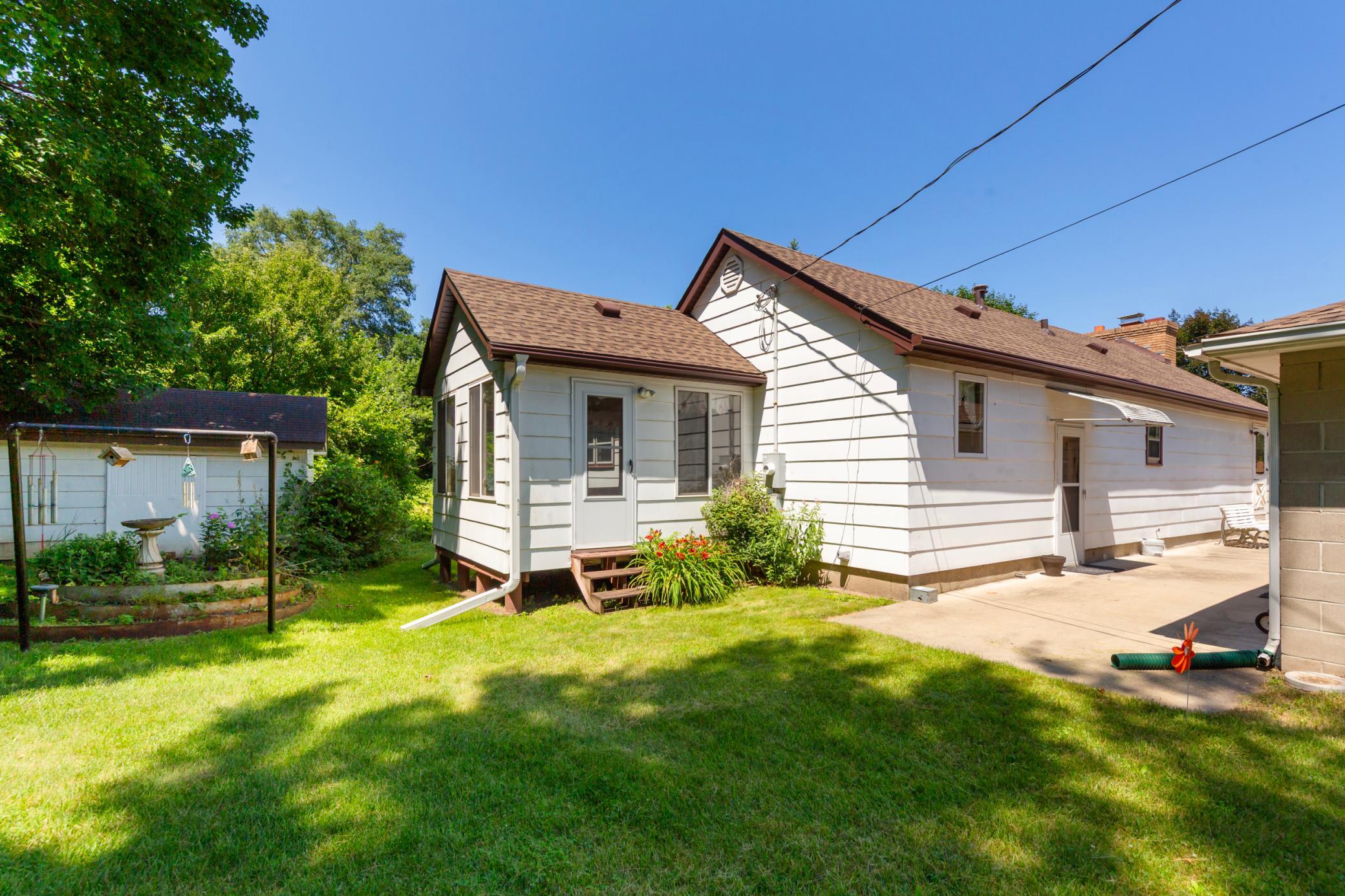 3 season porch with access to the back yard