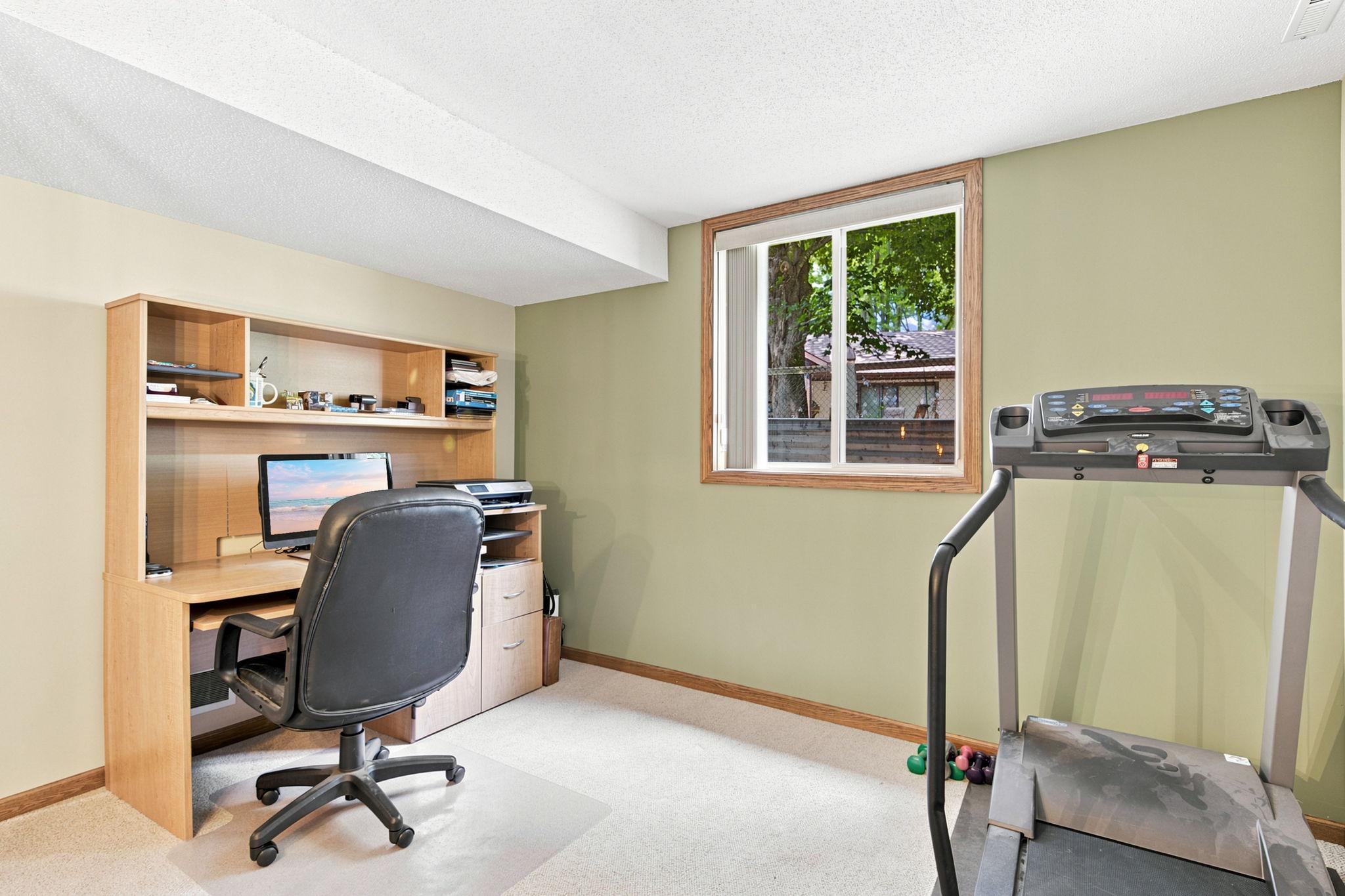 One of two lower level bedrooms.