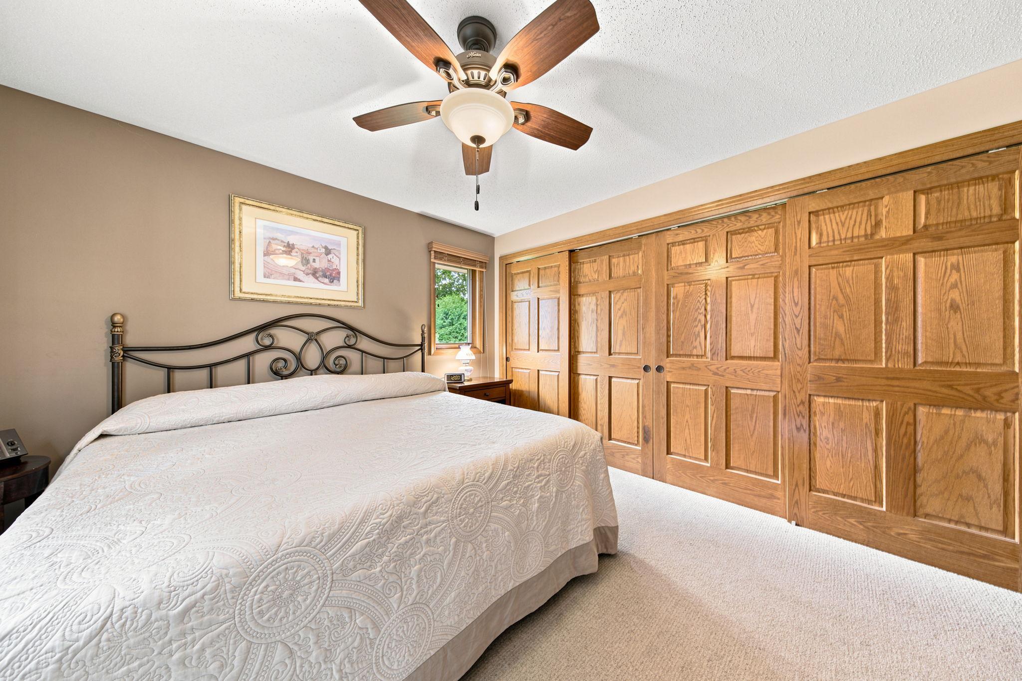 Large Primary Bedroom with huge wall of closets!
