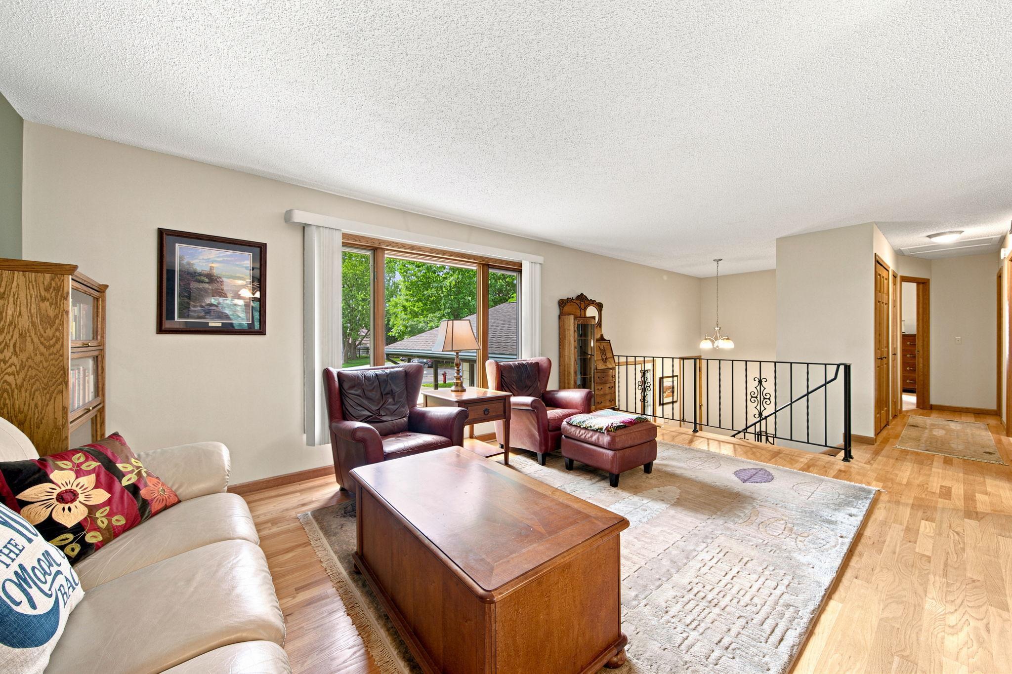 Oak hardwood floors throughout.