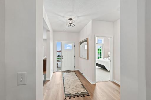 The wide foyer is spacious and bright