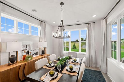 Bright dining room for meals and gatherings