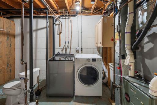 Laundry and Roughed in Bathroom