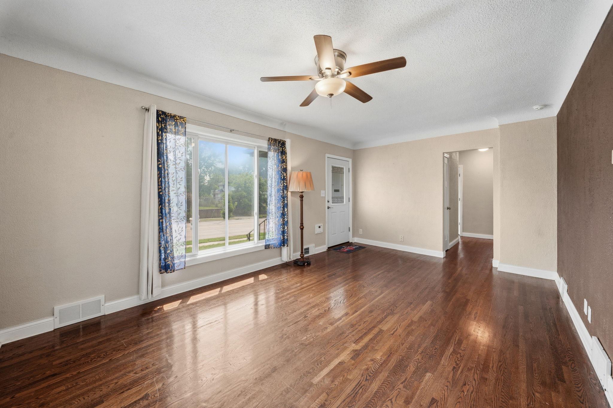 Open sightlines run from the front window straight through the main level. Easy to keep everyone close, easy to feel connected no matter where you are in the house.