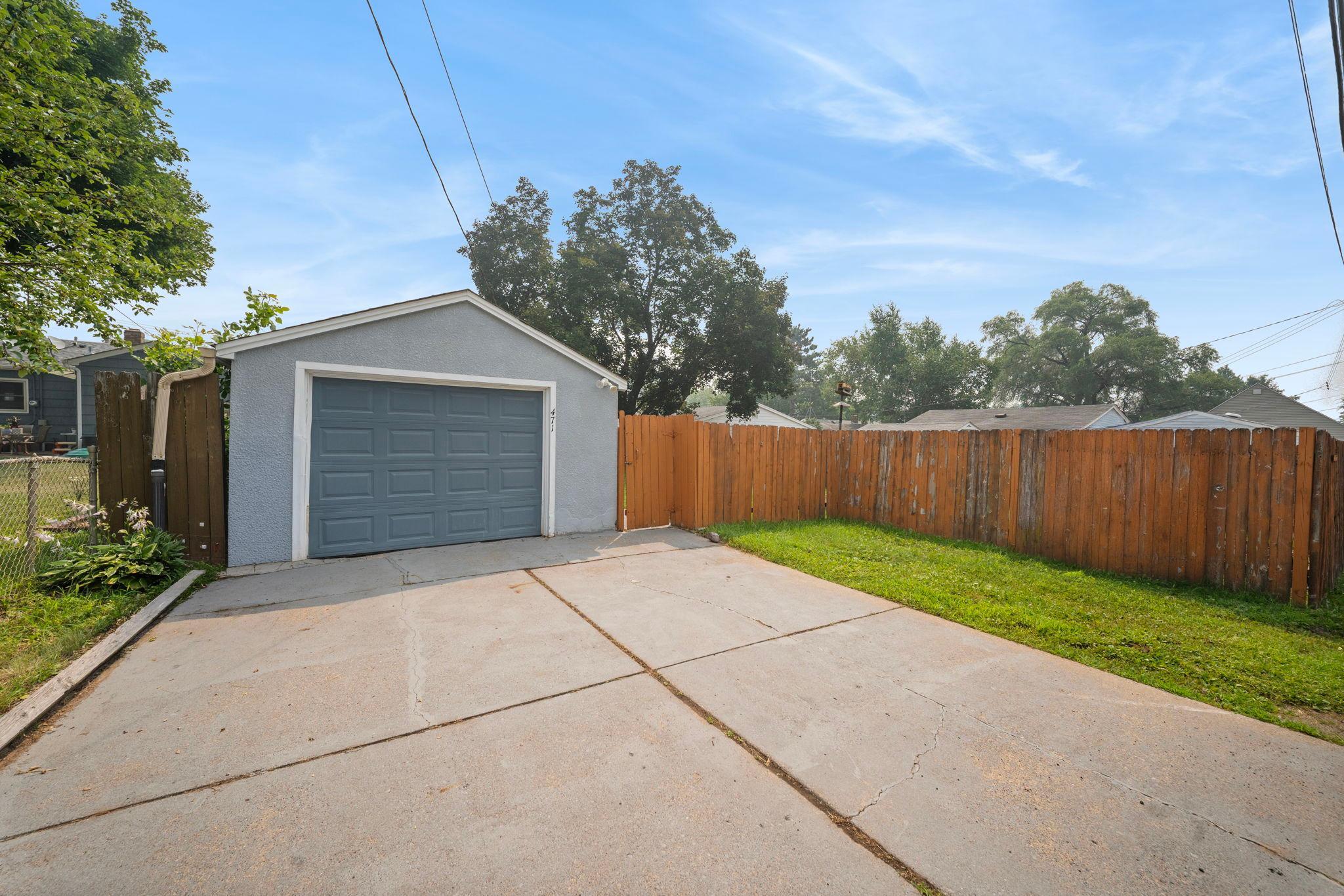 A detached one car garage with its own driveway pad. Parking sorted, storage sorted, one less thing to think about.