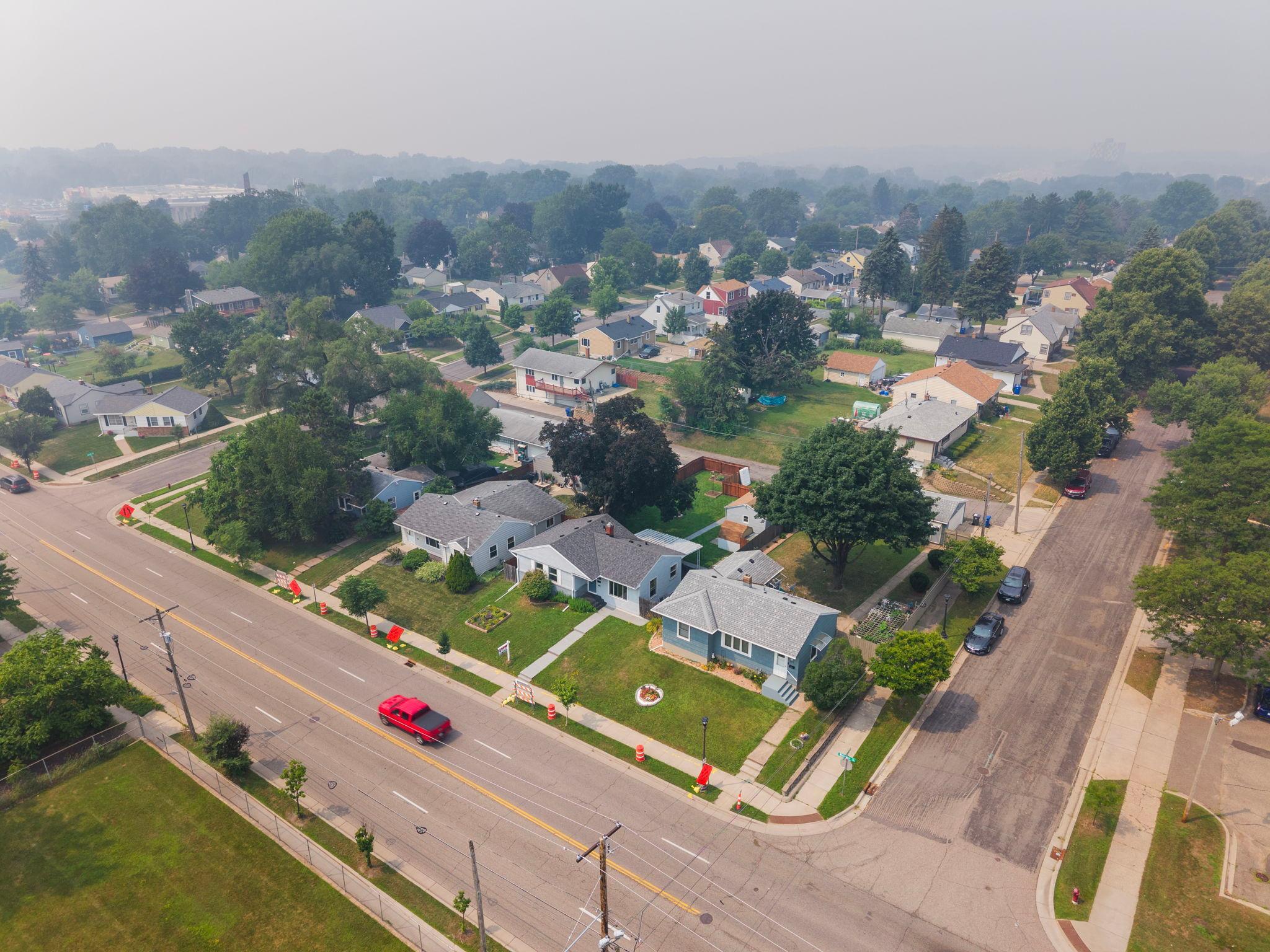 A bird's eye look at the block, showing just how close this home sits to everyday conveniences without losing its quiet, residential feel.