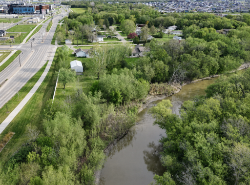 Aerial View Looking North from the Sheyenne River Toward the Property