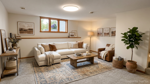 Family Room Virtually Staged