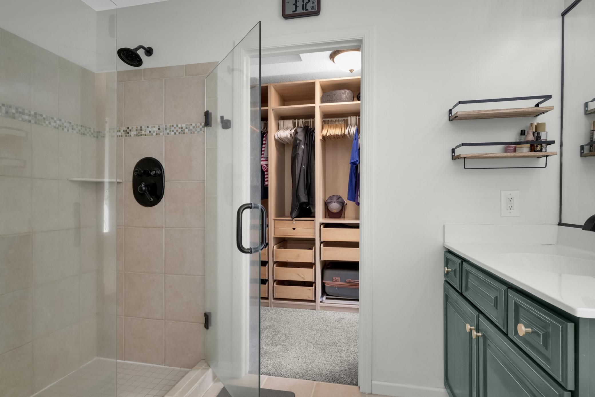 Walk in closet off primary bedroom.