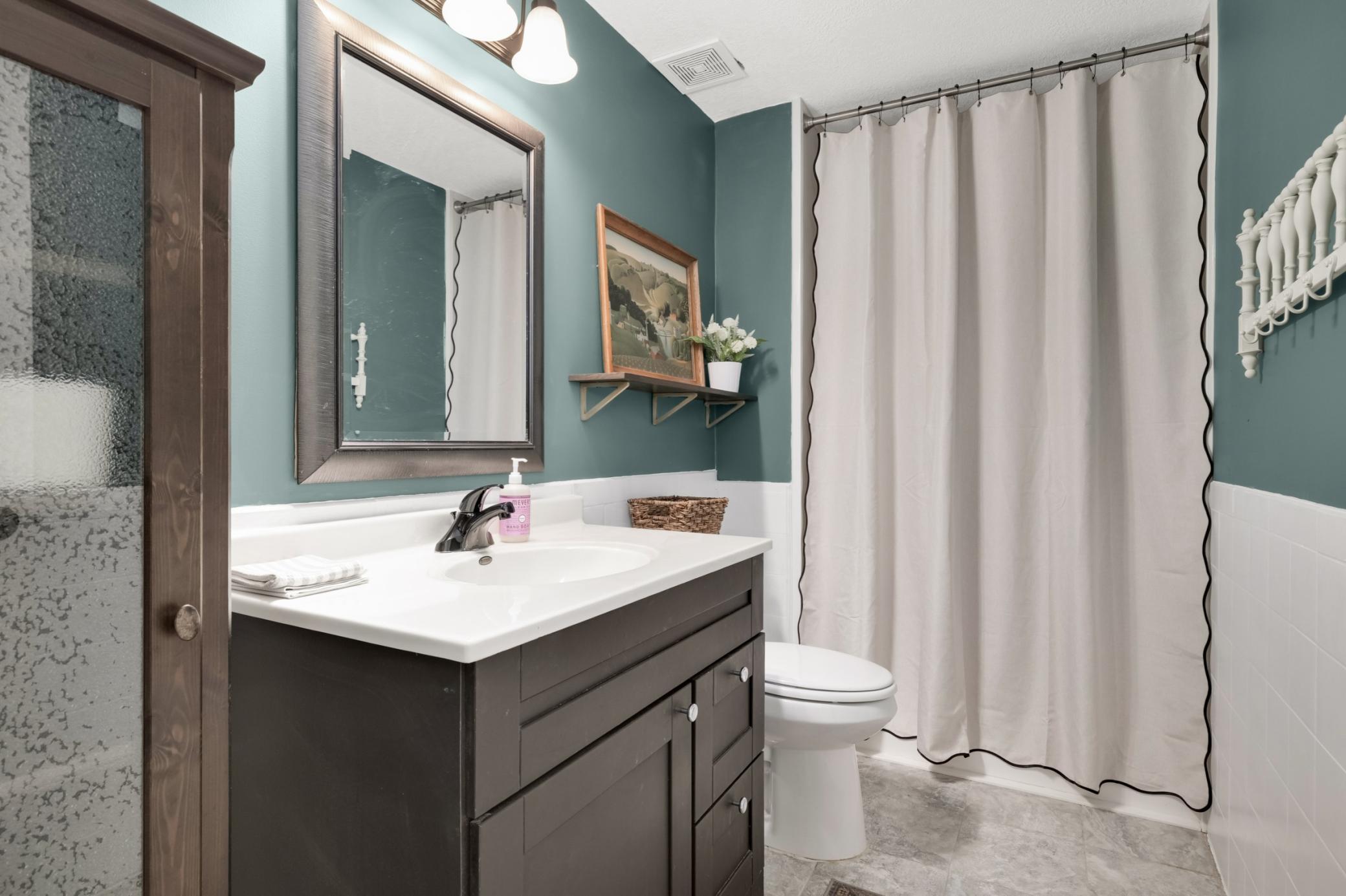 Lower-level bathroom.