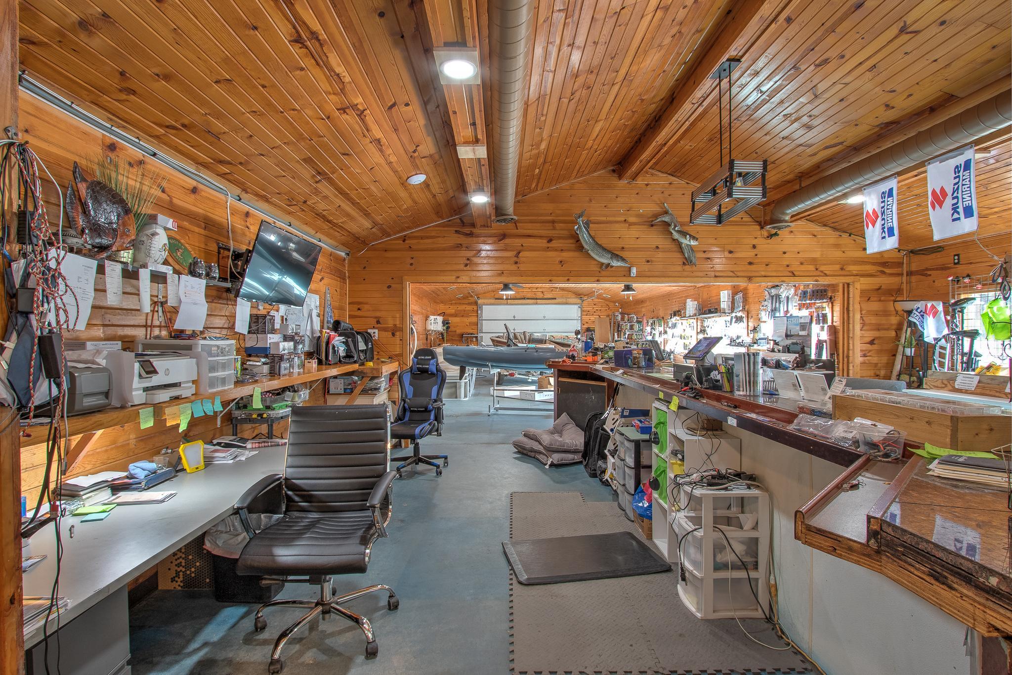 Behind counter