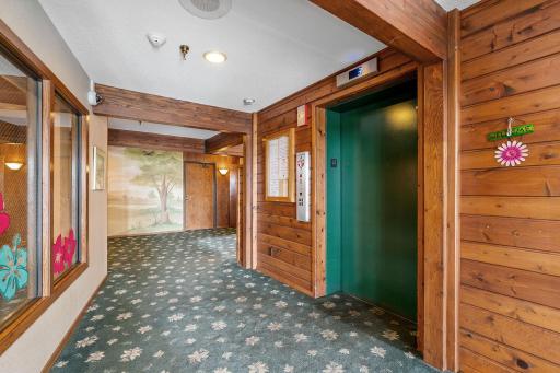 Well kept common spaces with convenient elevator for ease