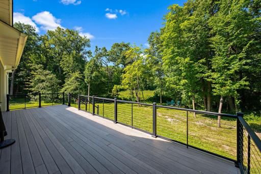Approximately 30 x 16 maintenance free deck with cable rail system to enhance your view.
