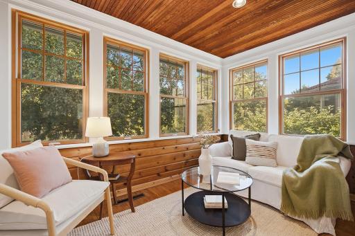 The sunroom offers a perfect view of Cherokee Park.