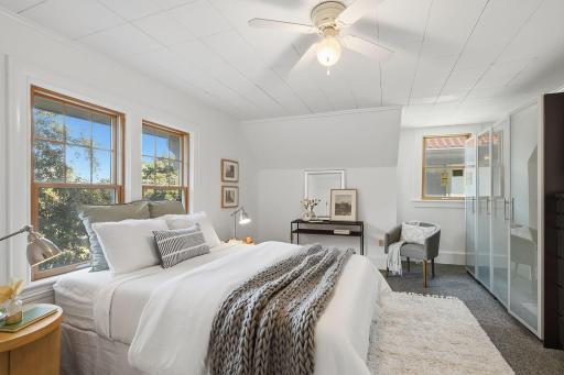 The primary bedroom will easily accommodate a king sized bed.