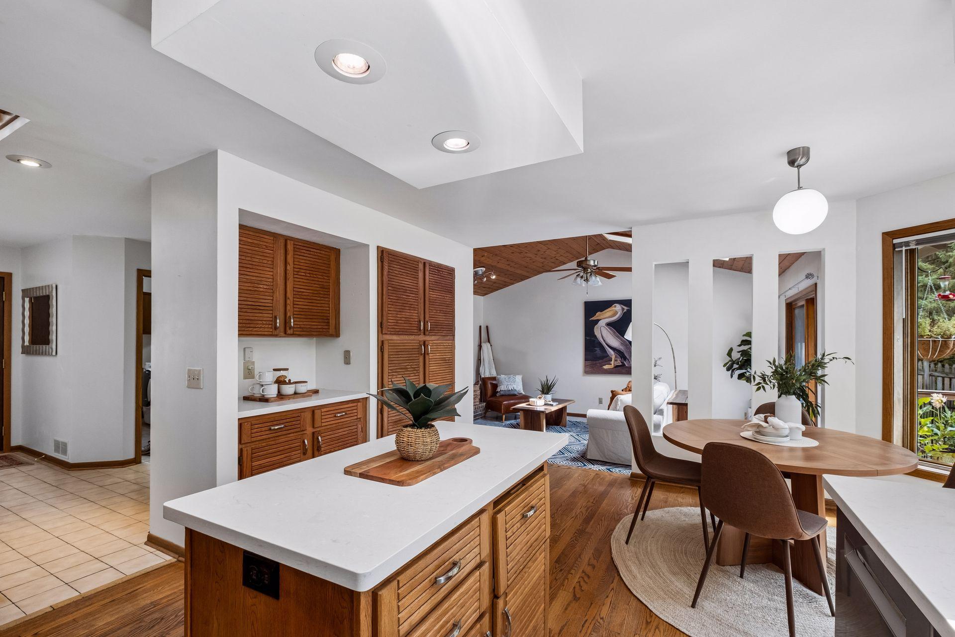 Ample storage space with a bonus coffee or bar area!