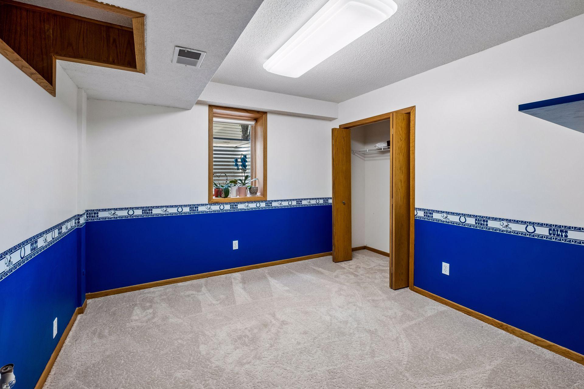 One of two bedrooms on the lower level.