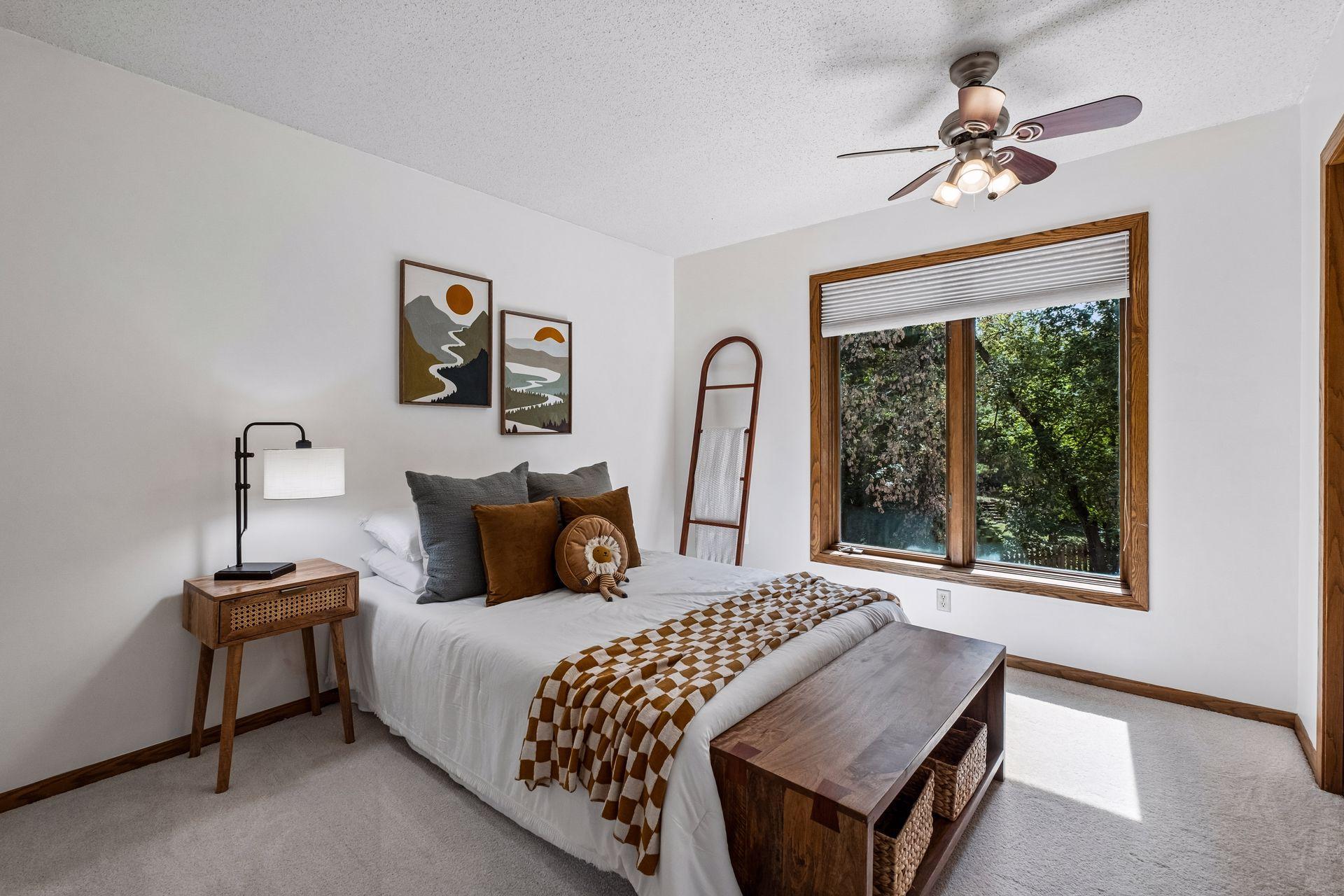 One of three bedrooms on the upper level.