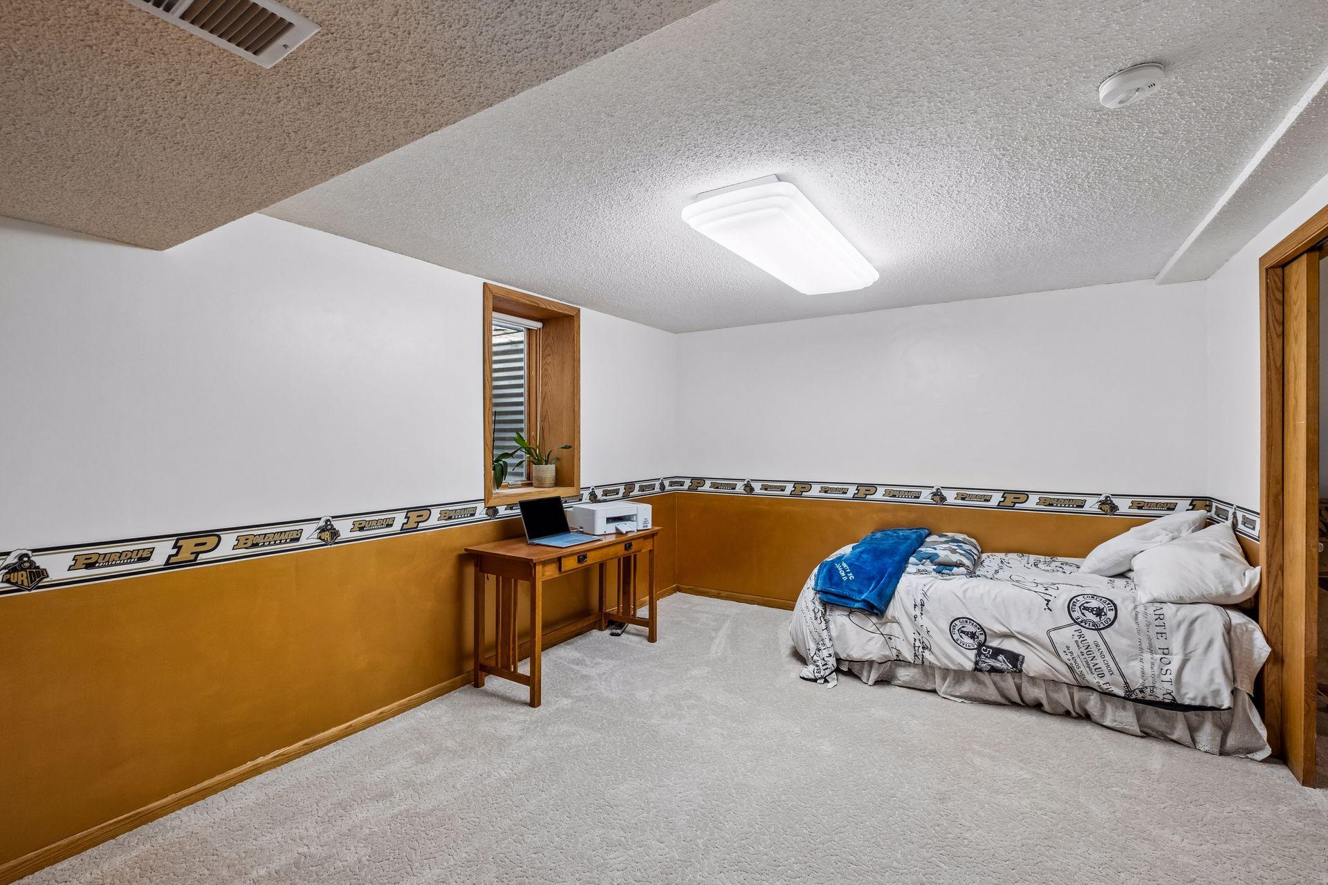One of two bedrooms on the lower level.