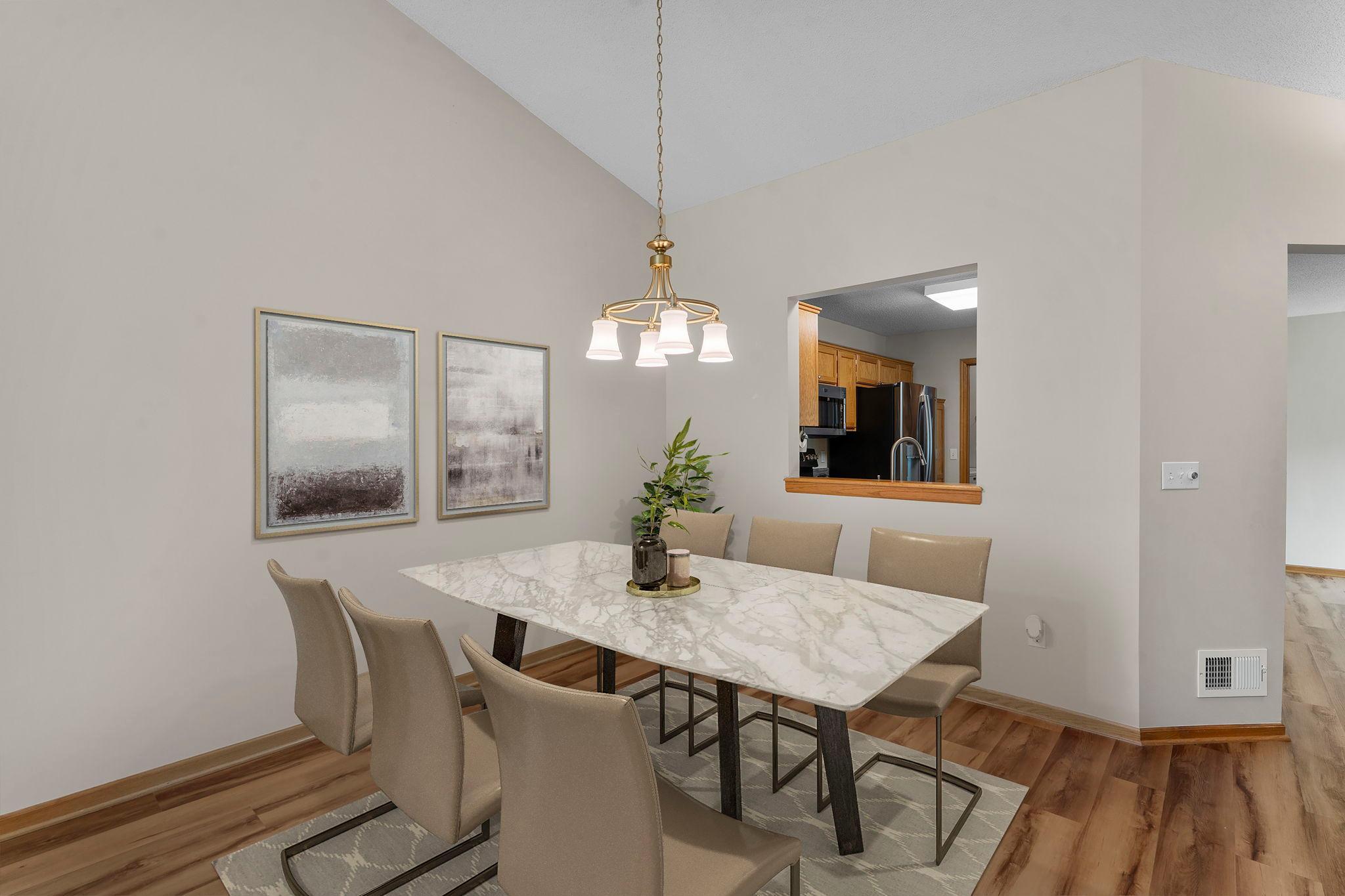 Informal dining easily accessed by the kitchen.