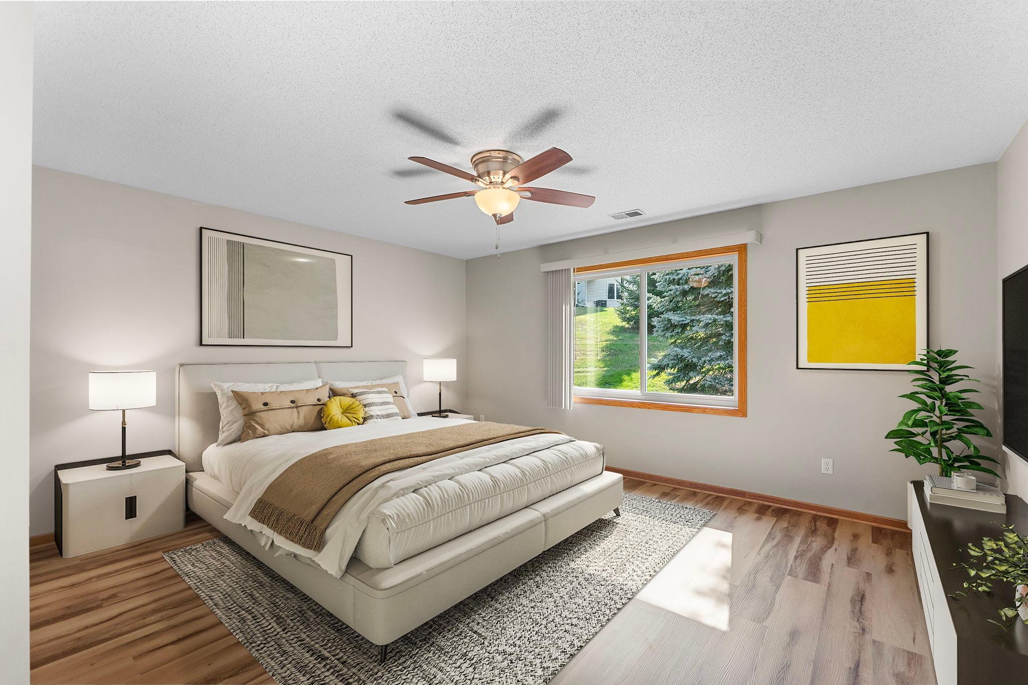 Primary suite with private bath.