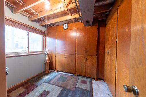 Lower level flex room with cedar storage.