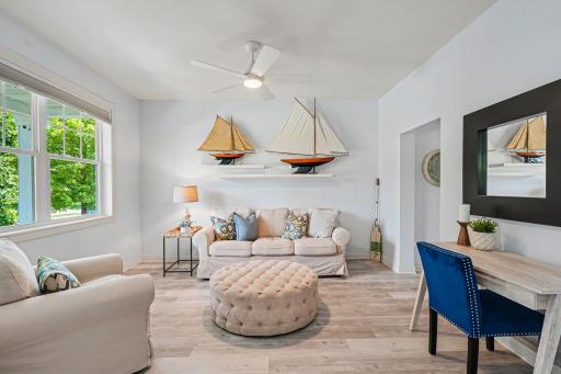 Two story foyer welcomes you with a spacious Office or Formal Dining Room. There's a passthrough area to the right that leads you into the Kitchen.