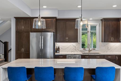 Island seating creates an ideal setting for everyday living and effortless entertaining.