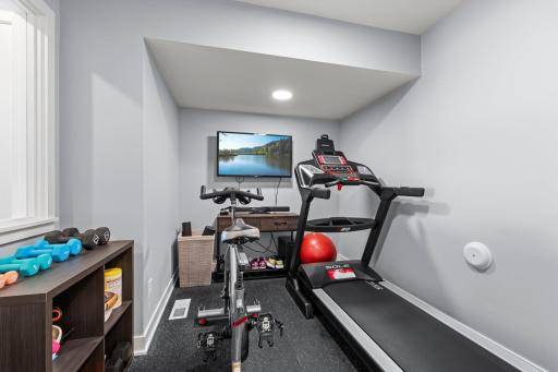 A dedicated exercise space makes wellness convenient without leaving home.