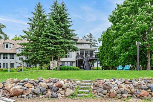 The home's lakeside orientation.