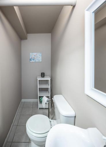 Even the lower level has a half bath