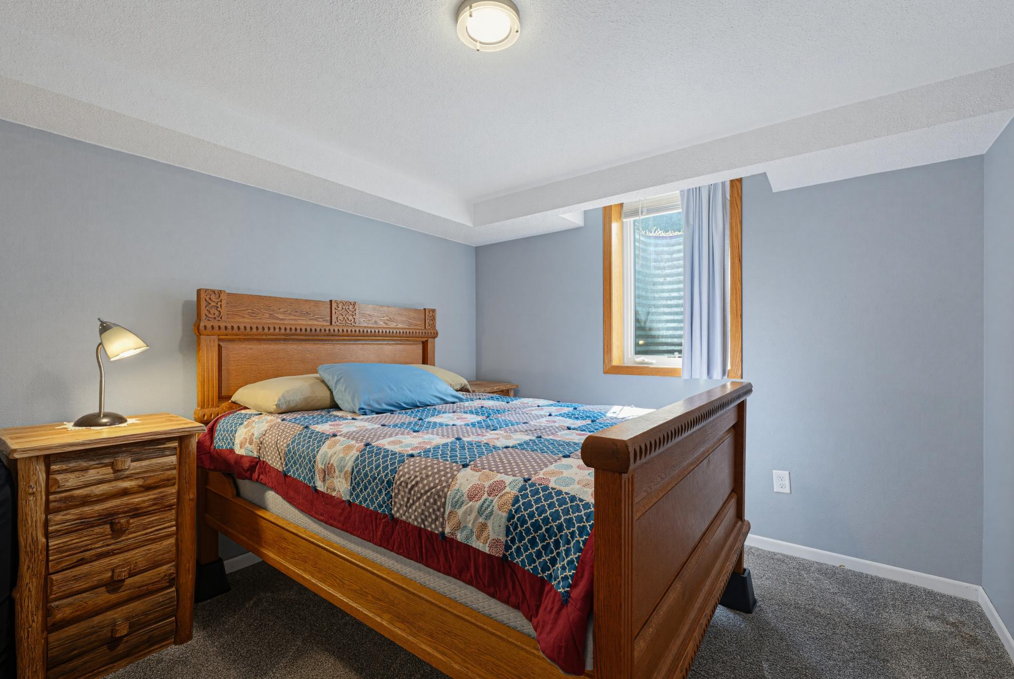 The fourth bedroom is located in the lower level.