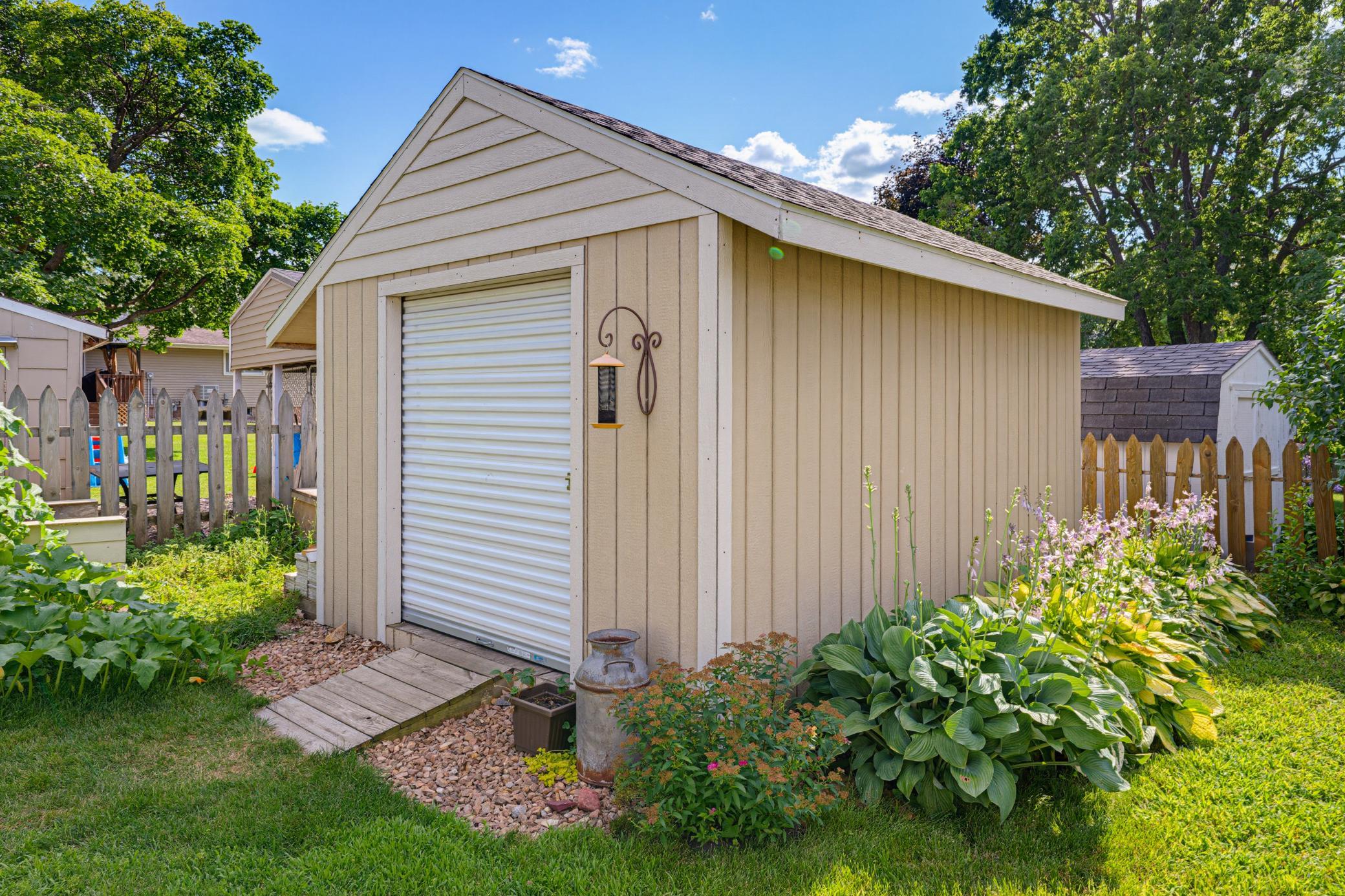 A 12'x16' storage shed is included in the backyard.