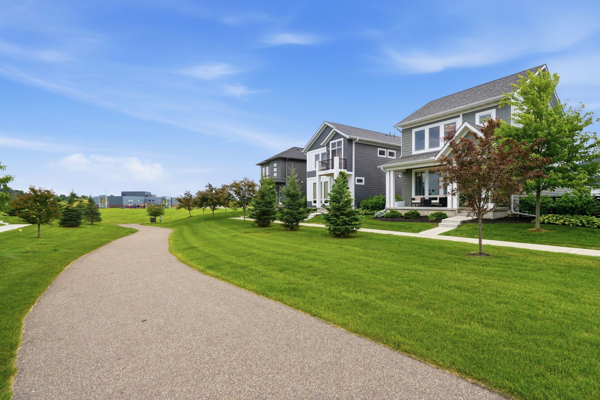 Walking path in front of the home