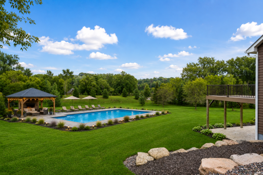 AI generated to give you ideas on the potential the backyard has for your new home!