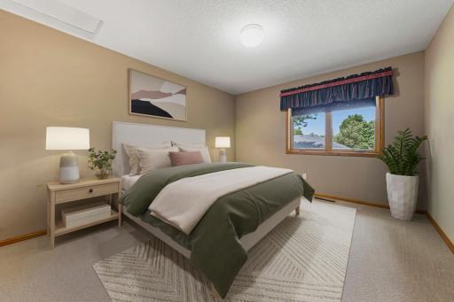 Virtually staged second bedroom. One of three on the upper floor!