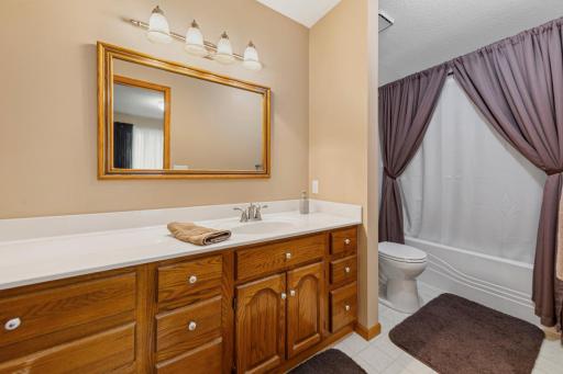 An oversized vanity is a nice feature of the ensuite primary bathroom!
