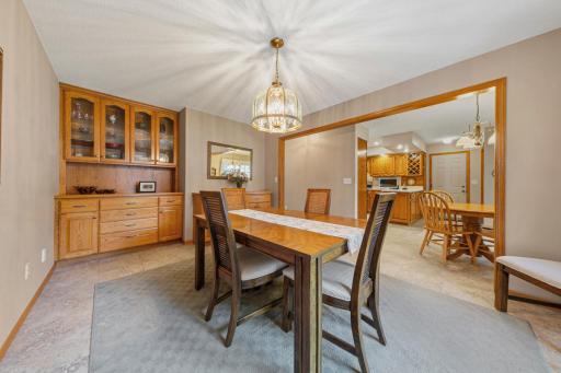 A built-in china buffet in the formal dining room is a welcomed feature!