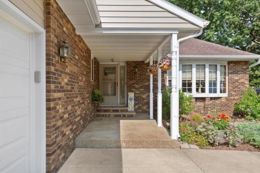 The covered front entrance creates a welcomed protection from rain and snow!