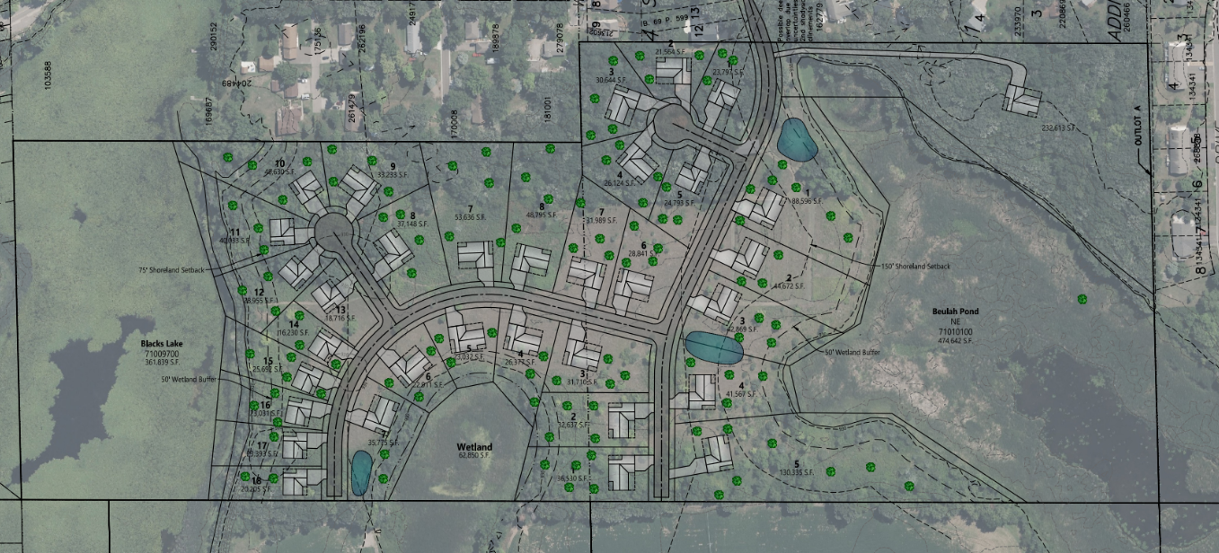 Concept Drawing for 33 Large Lot Development!