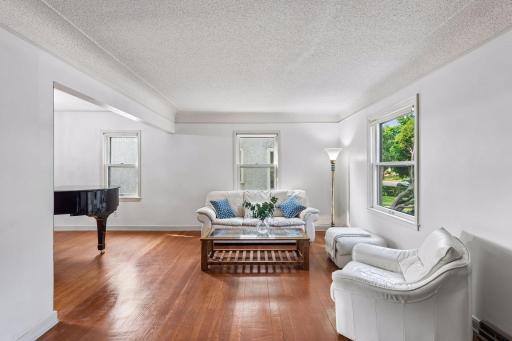 Bright and airy main-level living room with multiple windows, abundant natural light, and plenty of space for comfortable everyday living and entertaining.