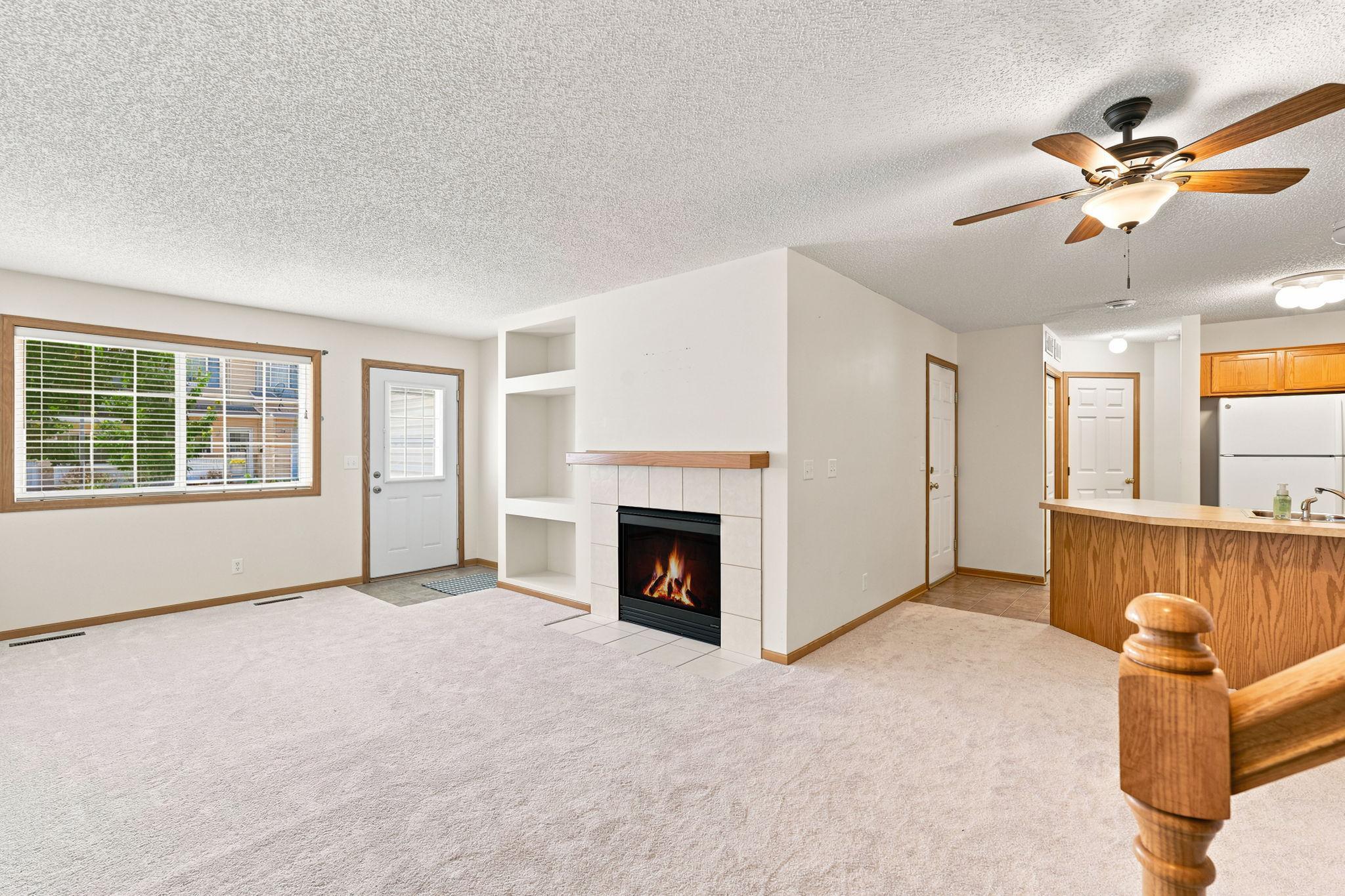 Great natural light and a patio out front.