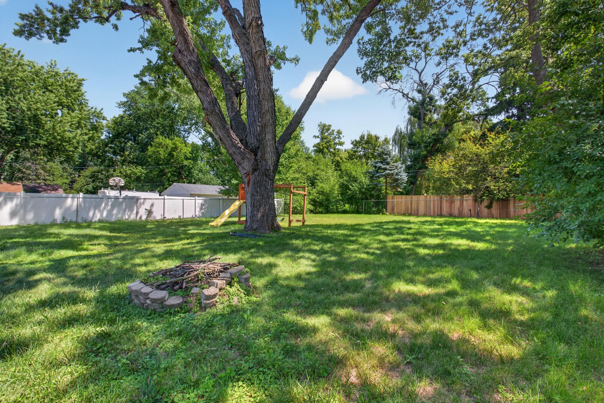 Large flat backyard