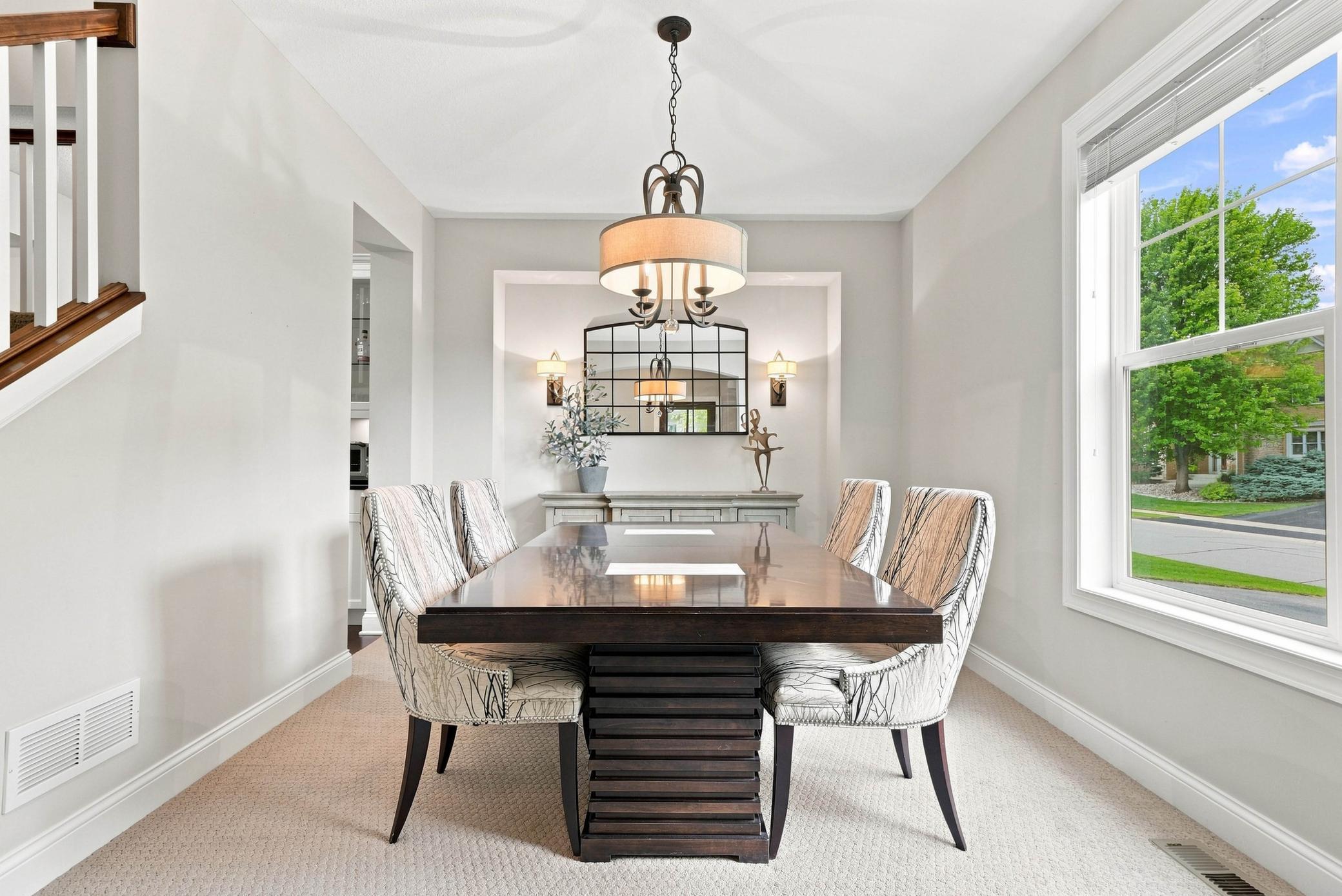 Entertain with ease in this sophisticated dining space.