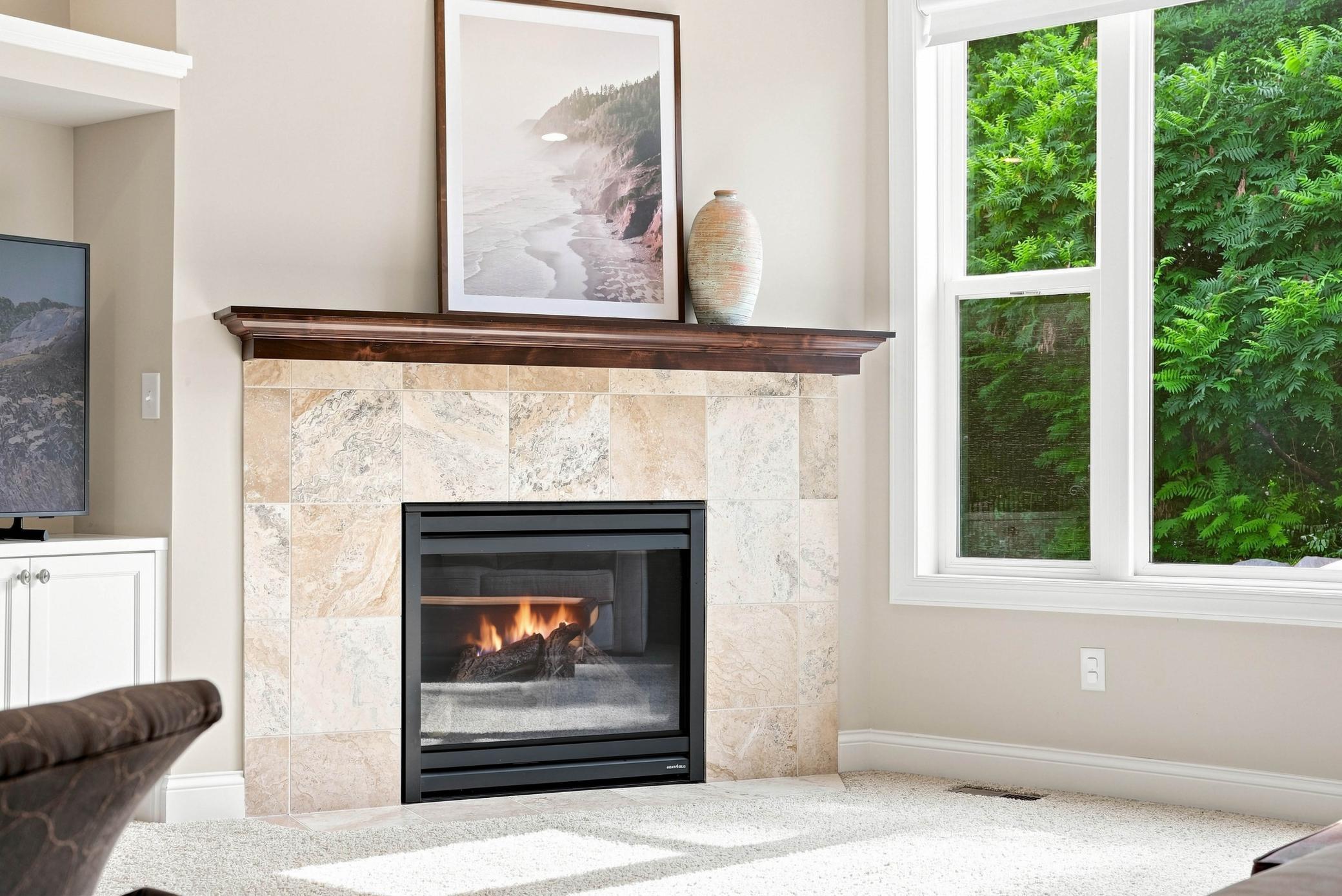 Gather around the fireplace after a day on the course.