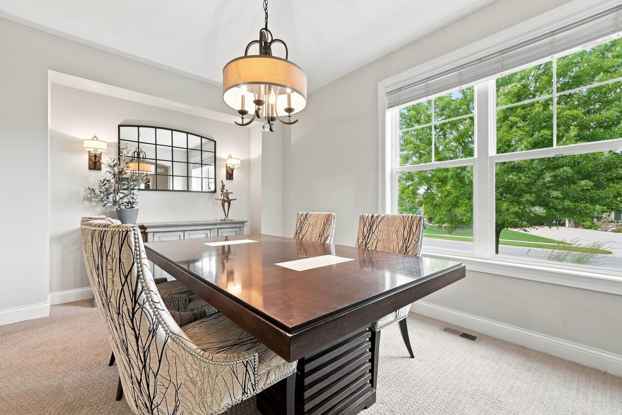 Dining surrounded by natural light.