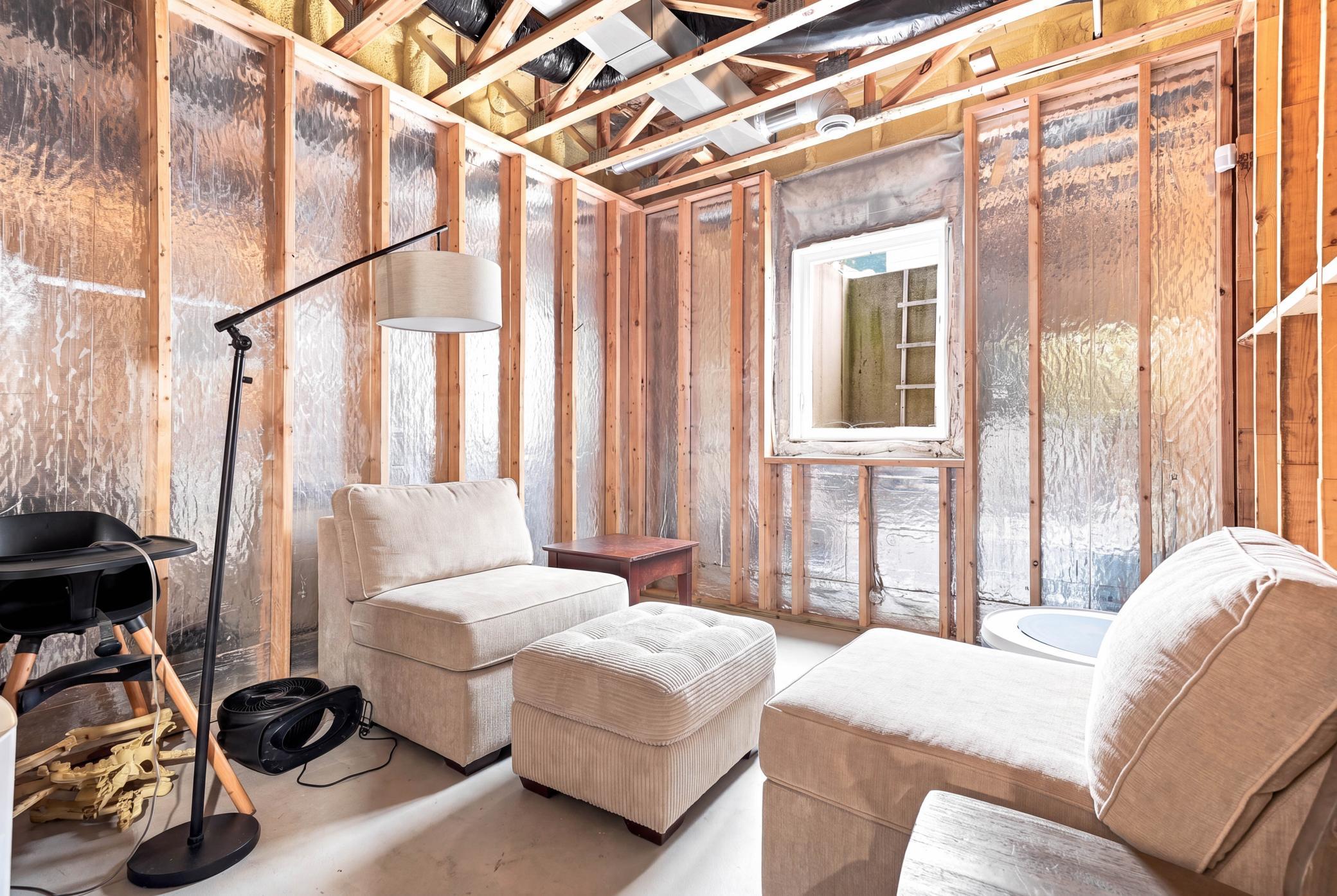 An unfinished lower level ready to reflect your vision.