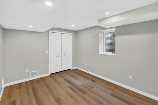 Lower level bedroom with new egress window